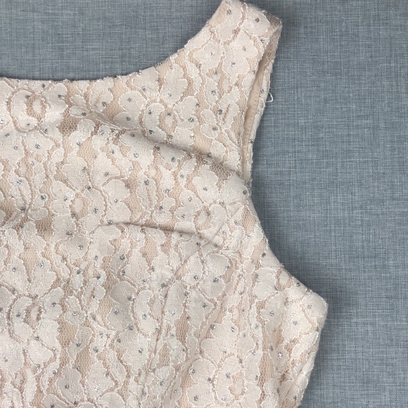 Speechless Blush Glitter Lace A-Line Dress Juniors Size 7 Homecoming Prom - Picture 3 of 6